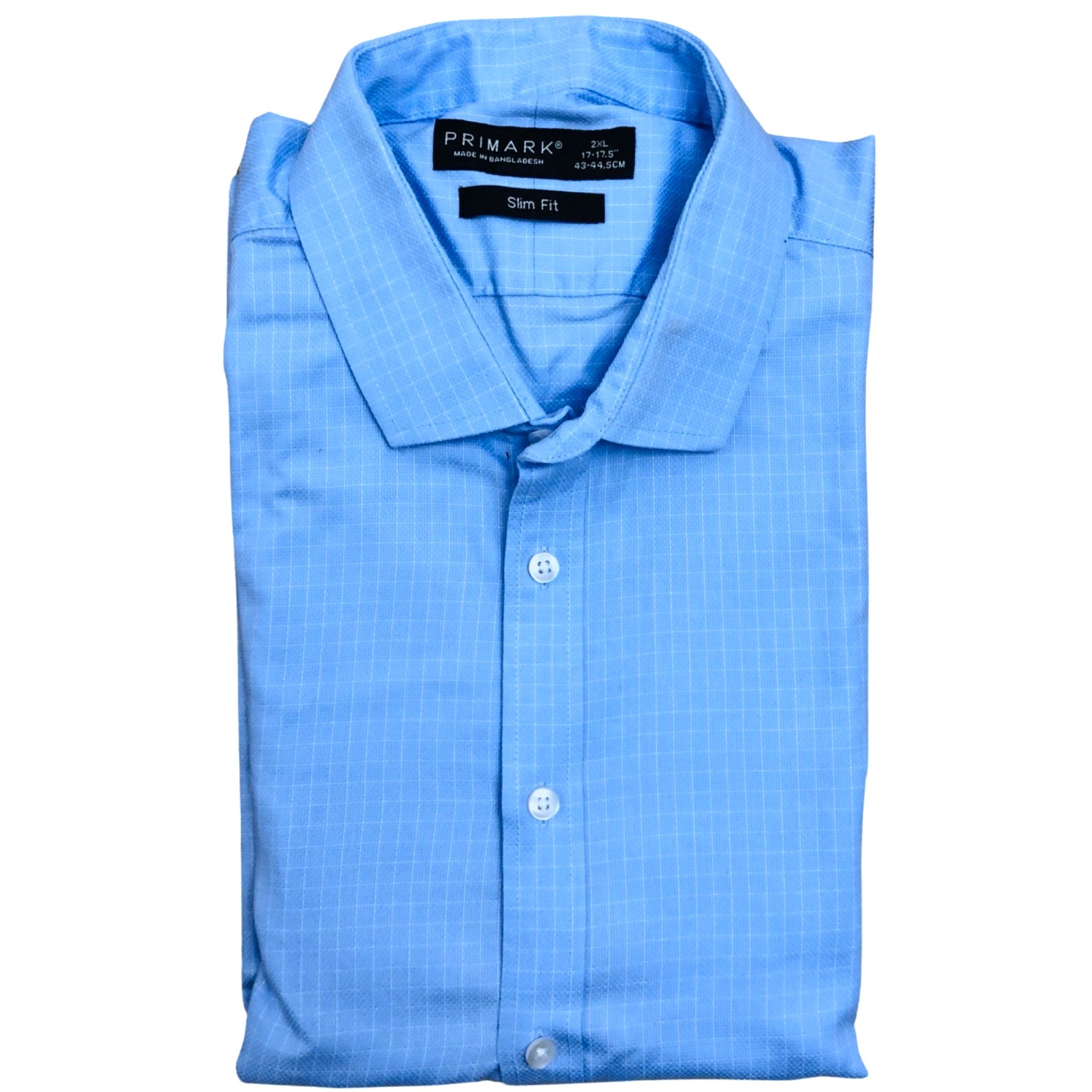 Primark Sky Blue (White Small Box Check) Large | Clearance Sale
