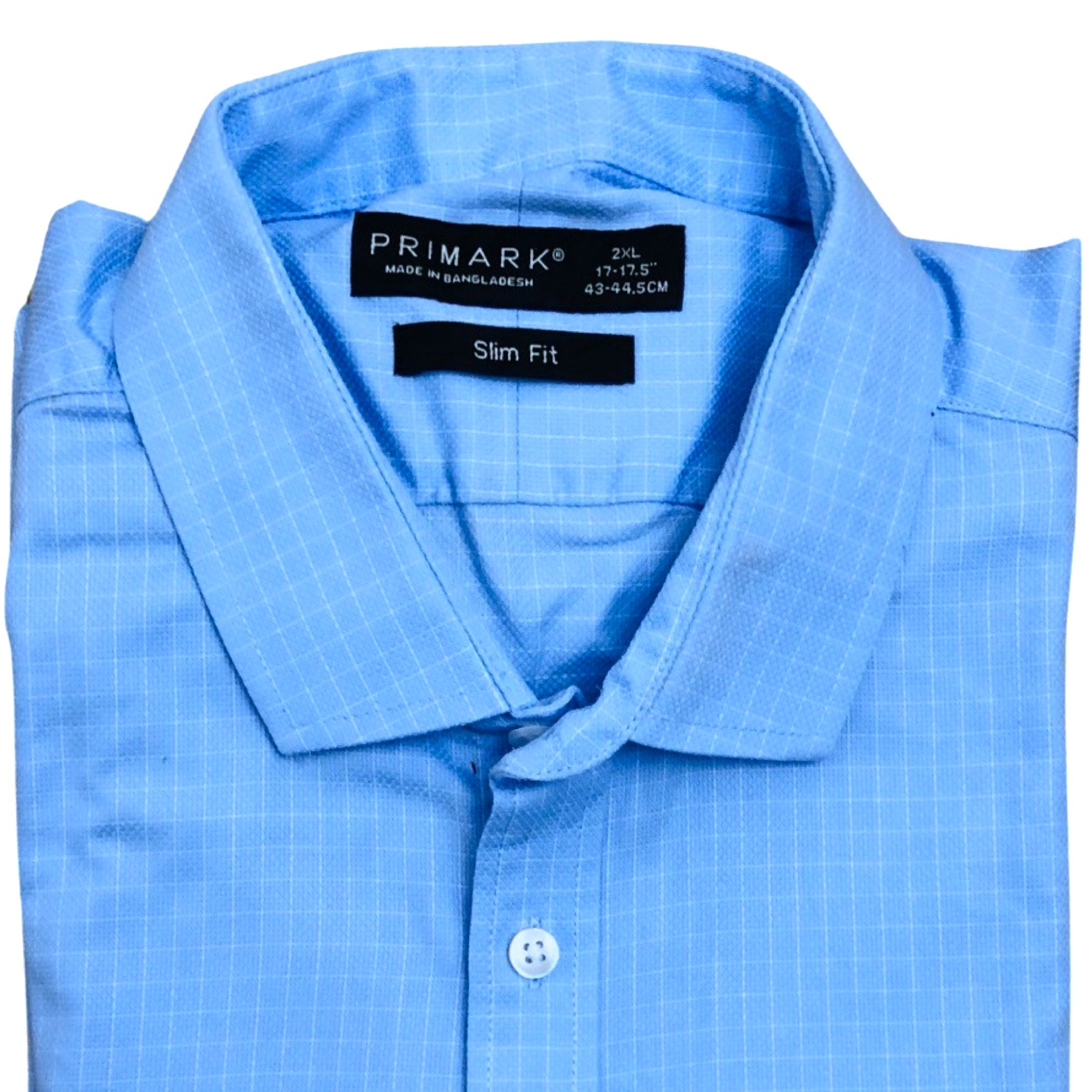 Primark Sky Blue (White Small Box Check) Large | Clearance Sale
