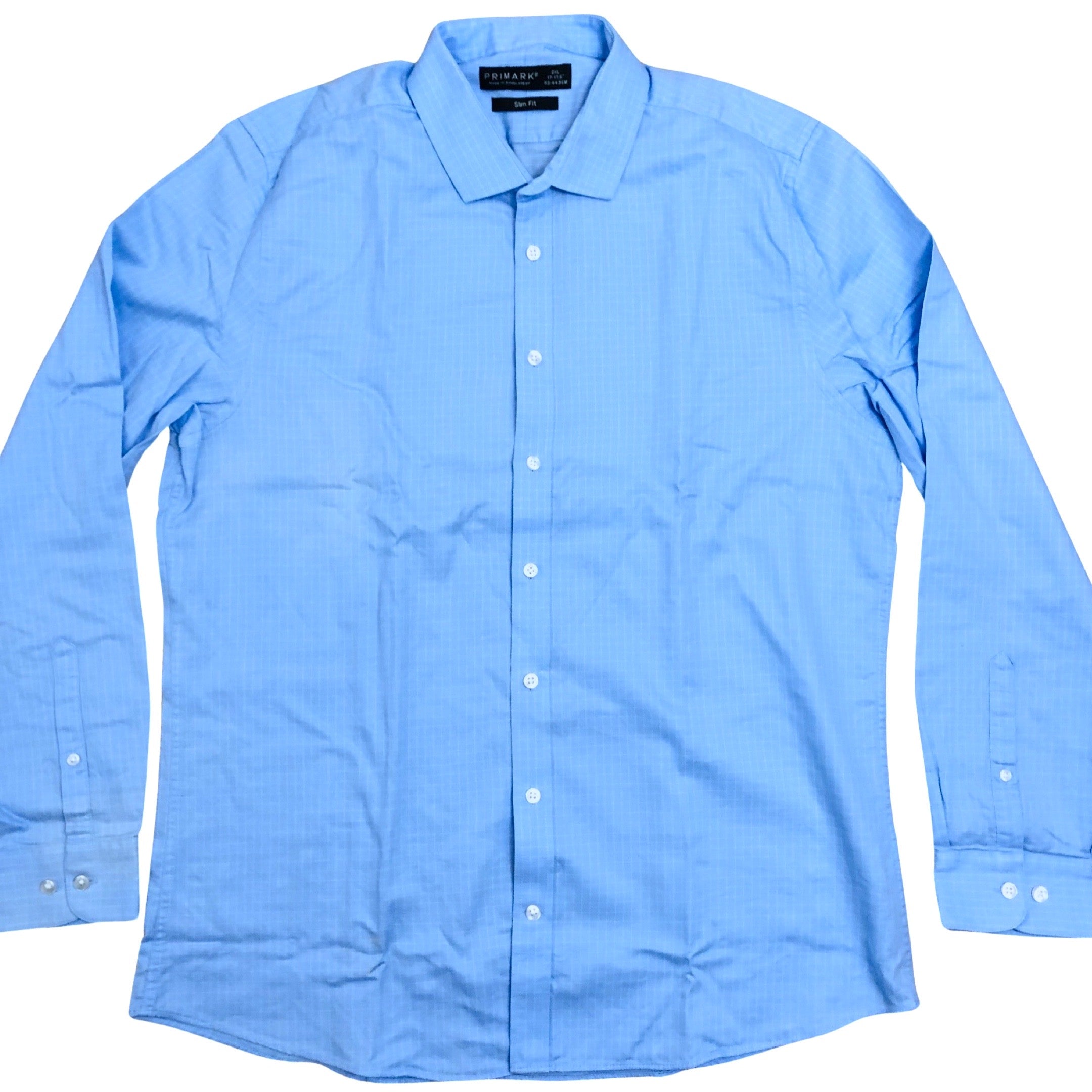 Primark Sky Blue (White Small Box Check) Large | Clearance Sale