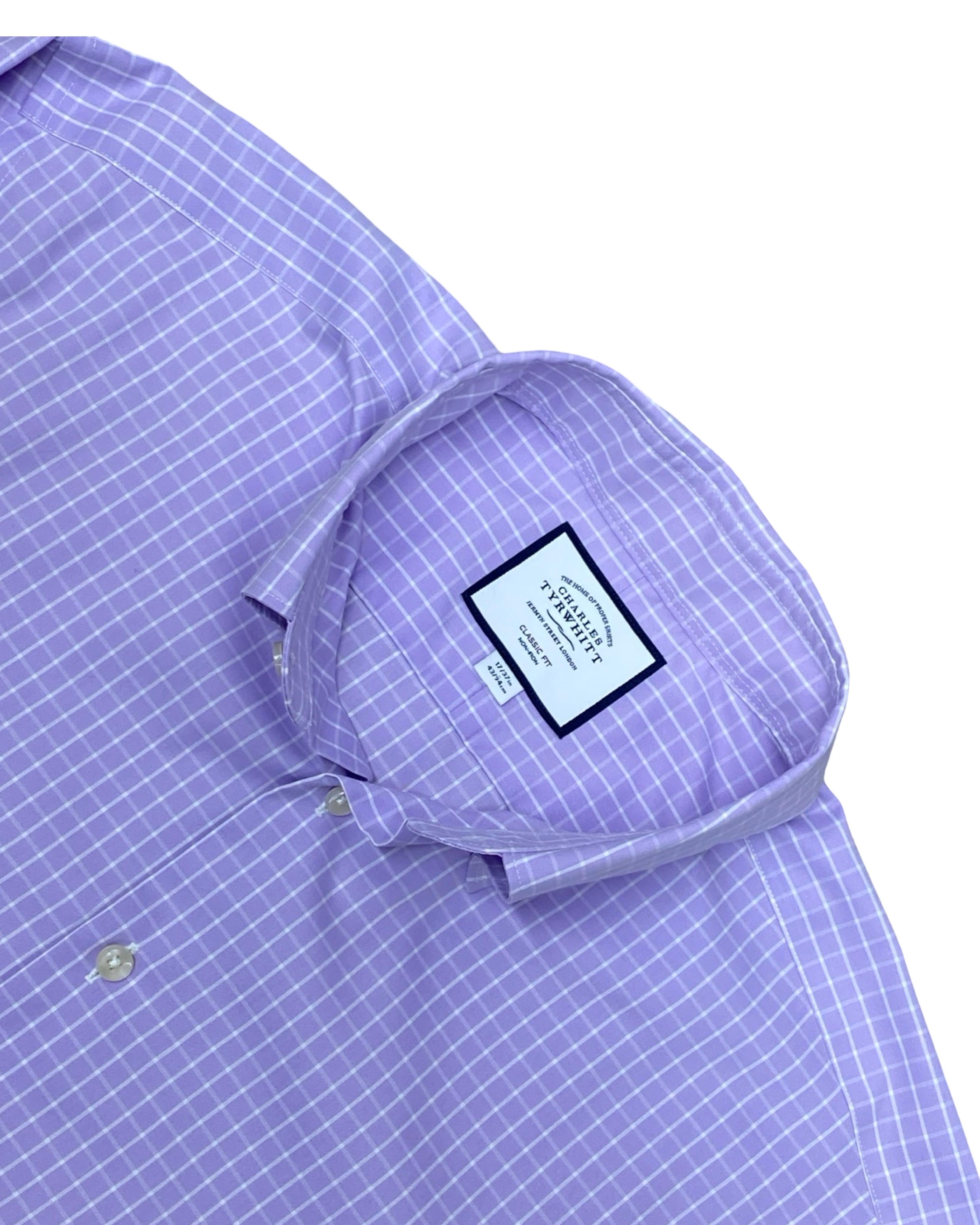 Charles Tyrwhitt Purple Check Shirt | XL | Chest 25.5”