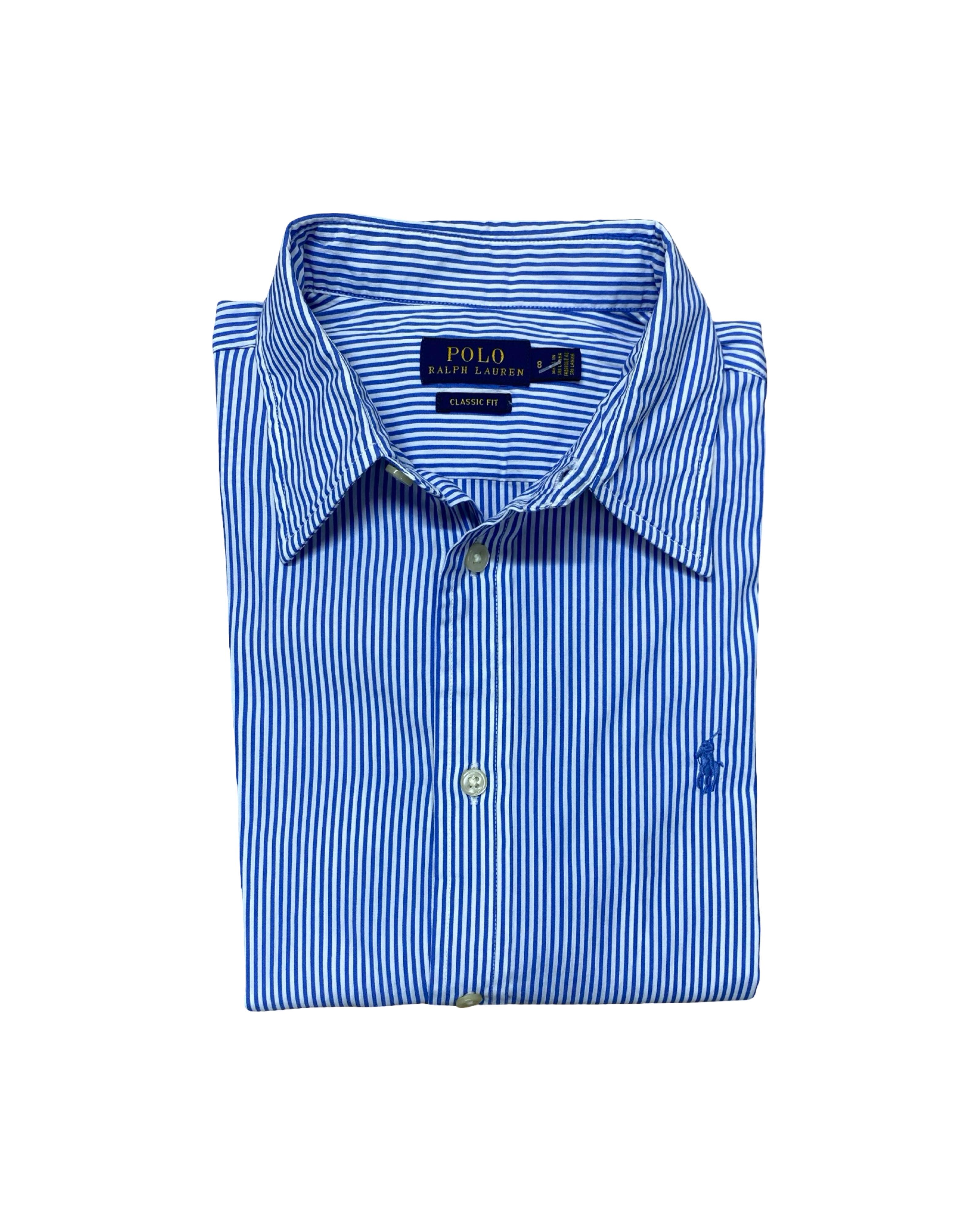 Ralph Lauren Blue Striped Shirt | Small | Chest 20”
