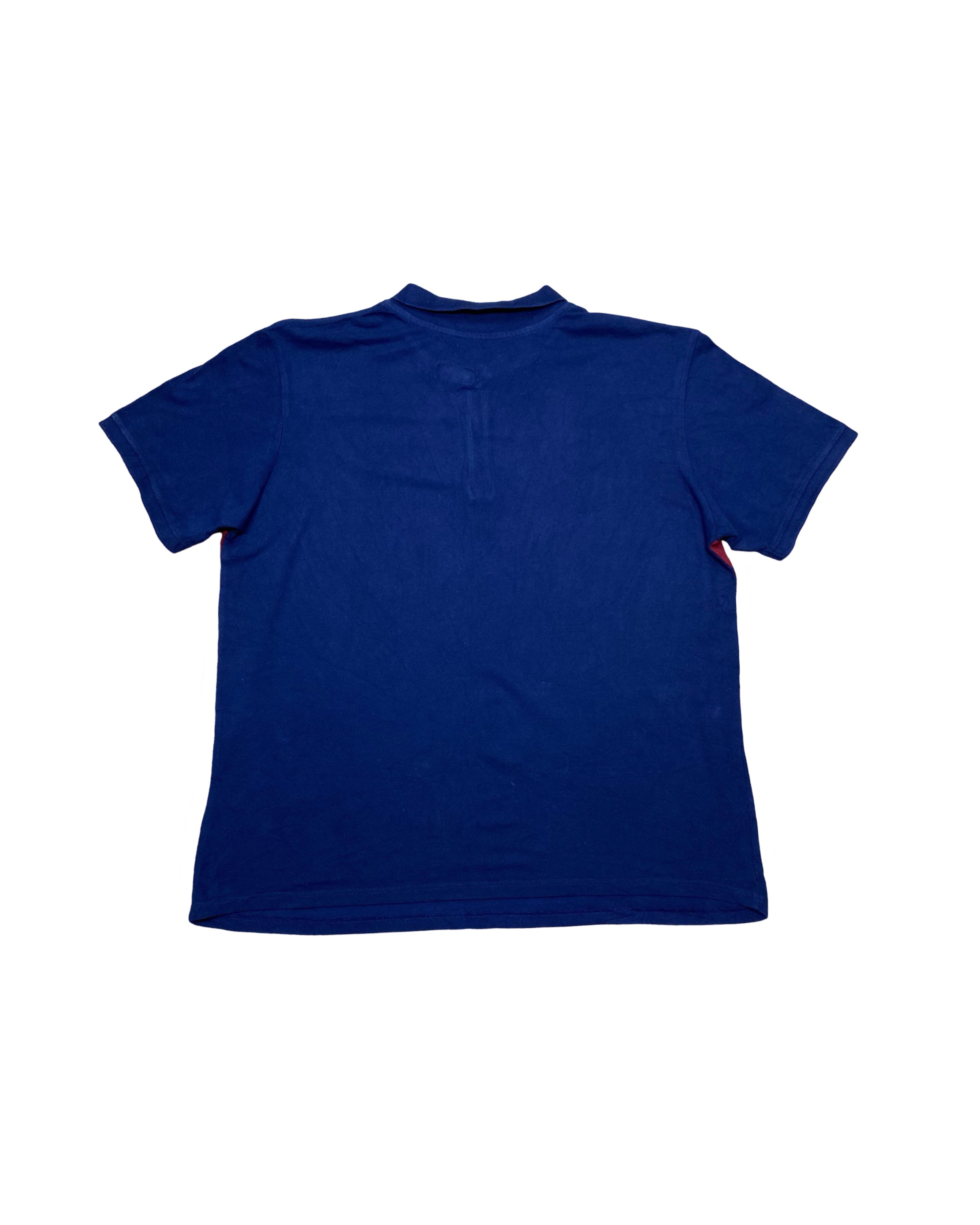 STUDIO Navy, Red & White Zip Polo Shirt | XXL | Chest 25”