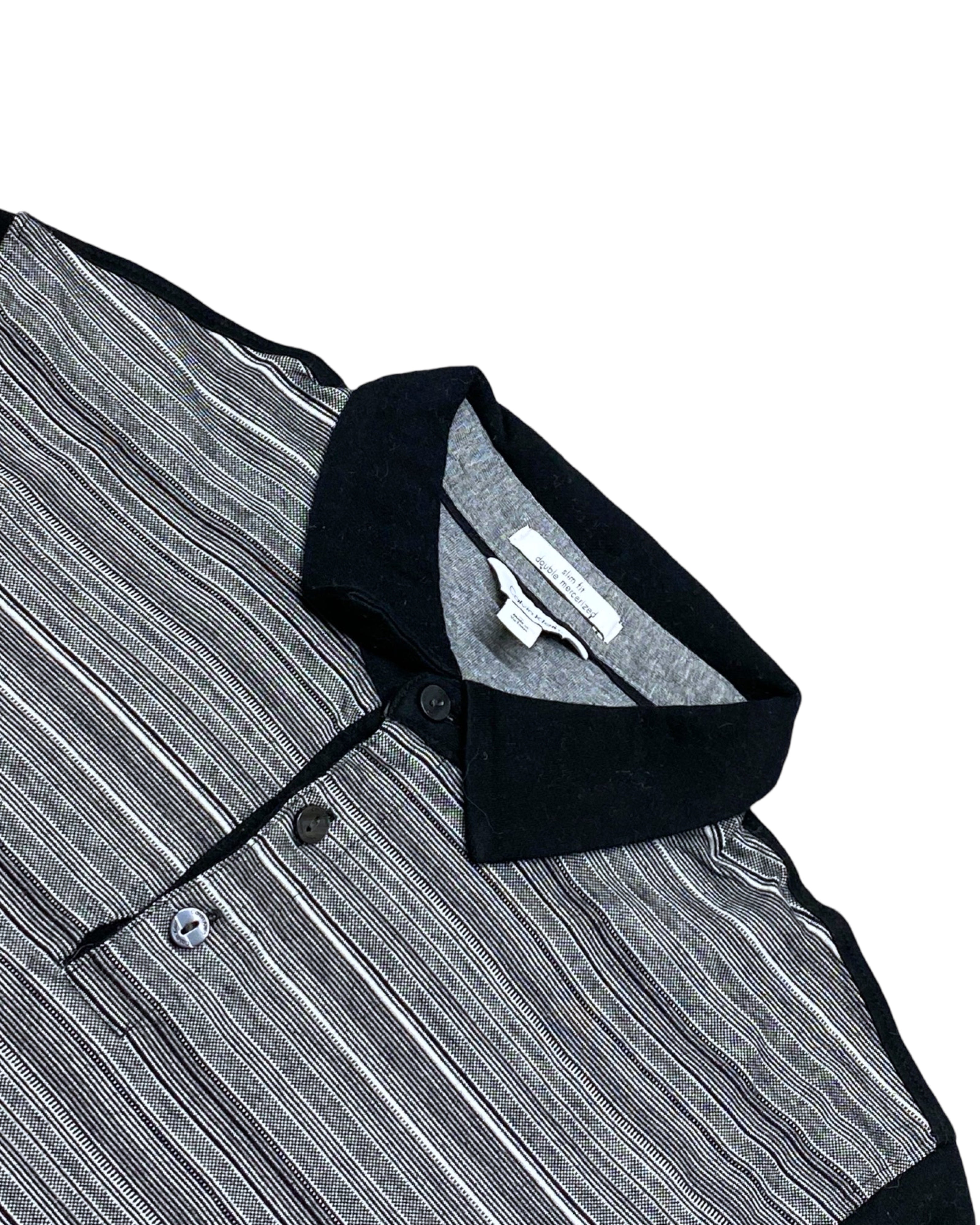 CALVIN KLEIN Striped Knit Polo Shirt with Contrast Collar | Small | Chest 18.5”