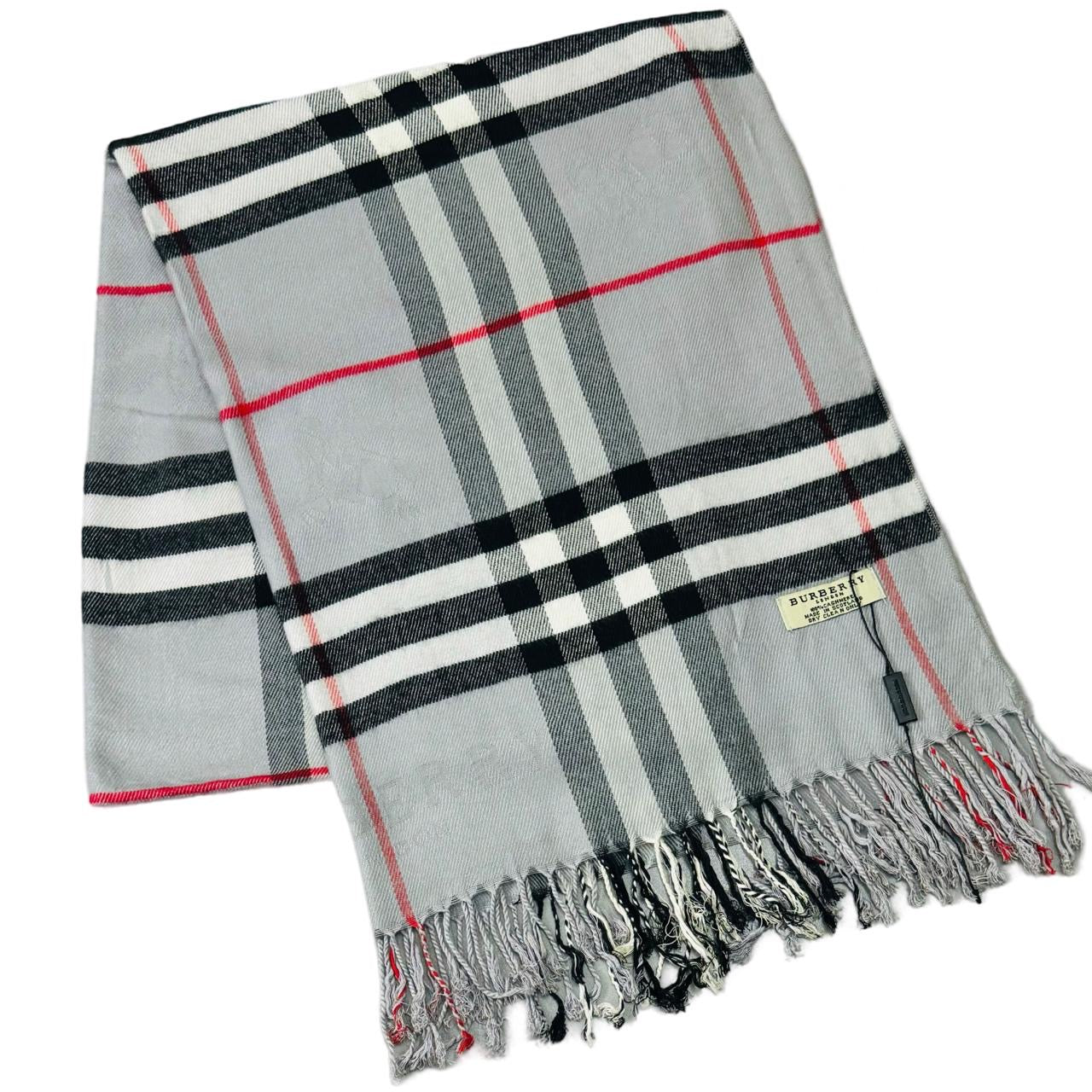 Burberry Grey Nova Check Cashmere Shawl (0014)