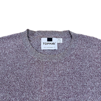 Topman Purple Textured Crew Neck | Medium