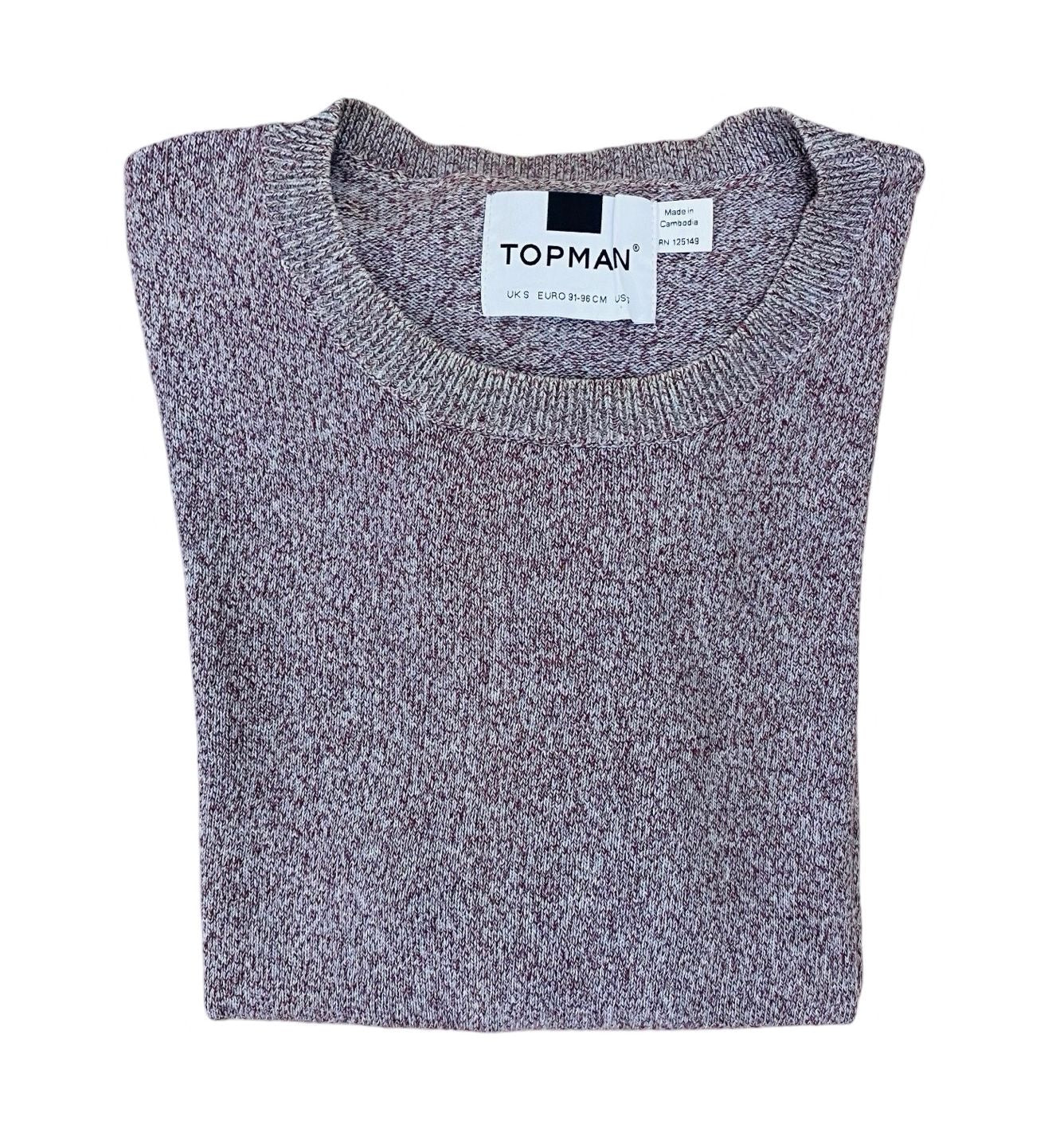 Topman Purple Textured Crew Neck | Medium