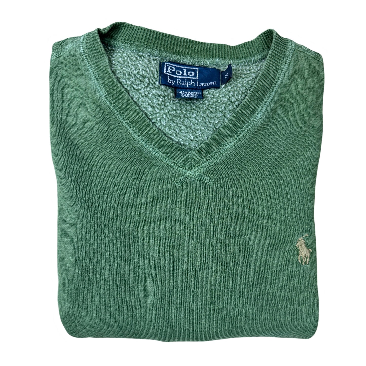 Ralph Lauren Green Distressed Crew Neck | Medium