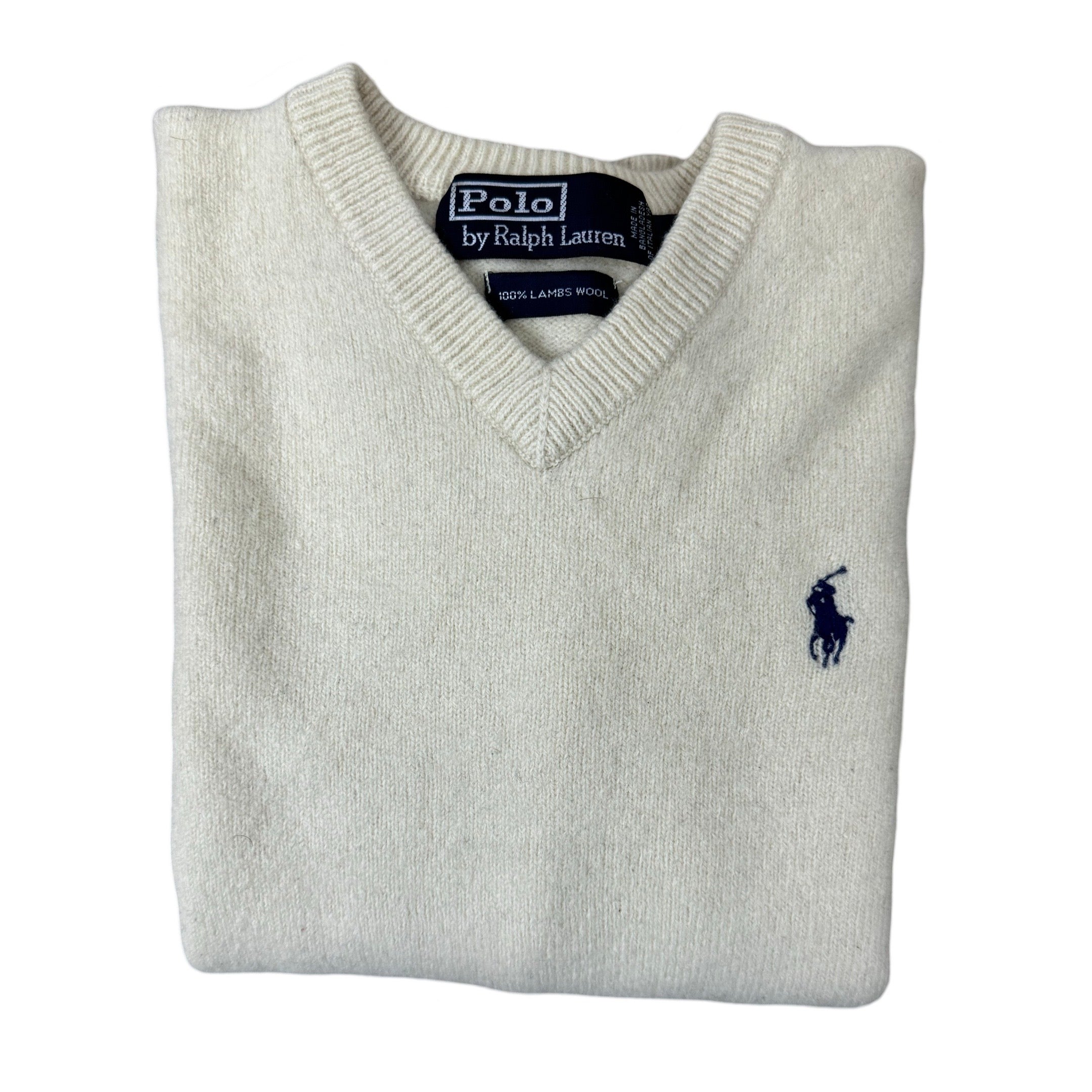 Ralph Lauren Offwhite V-Neck | Small