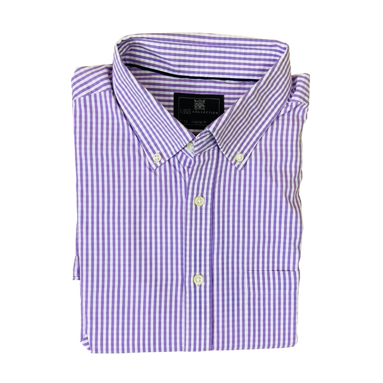 Marks & Spencer - Purple Check - Chest 26”