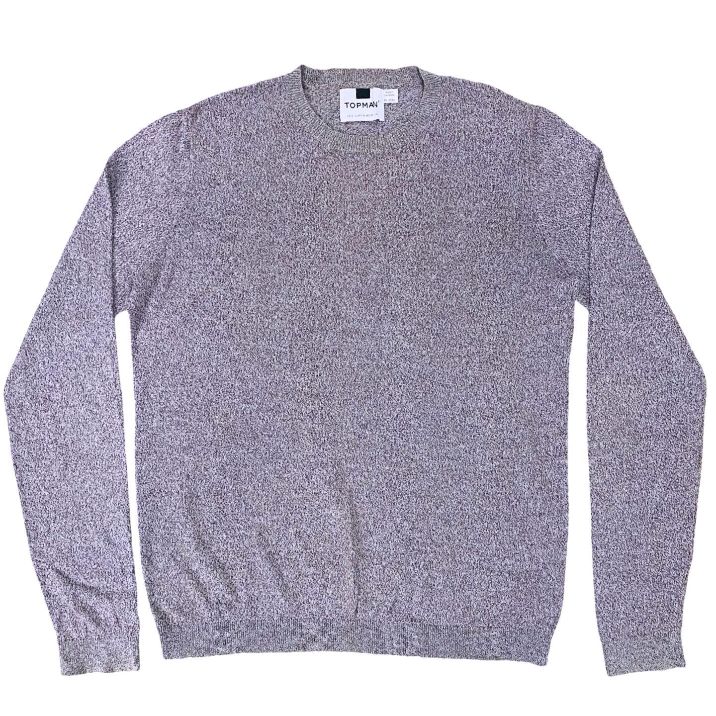 Topman Purple Textured Crew Neck | Medium