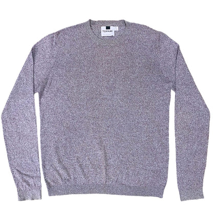 Topman Purple Textured Crew Neck | Medium