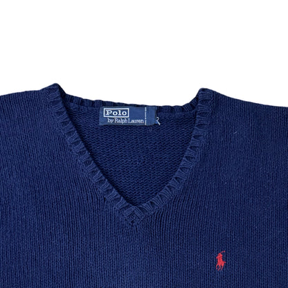 Ralph Lauren Navy Knitted V-Neck Vest| Large