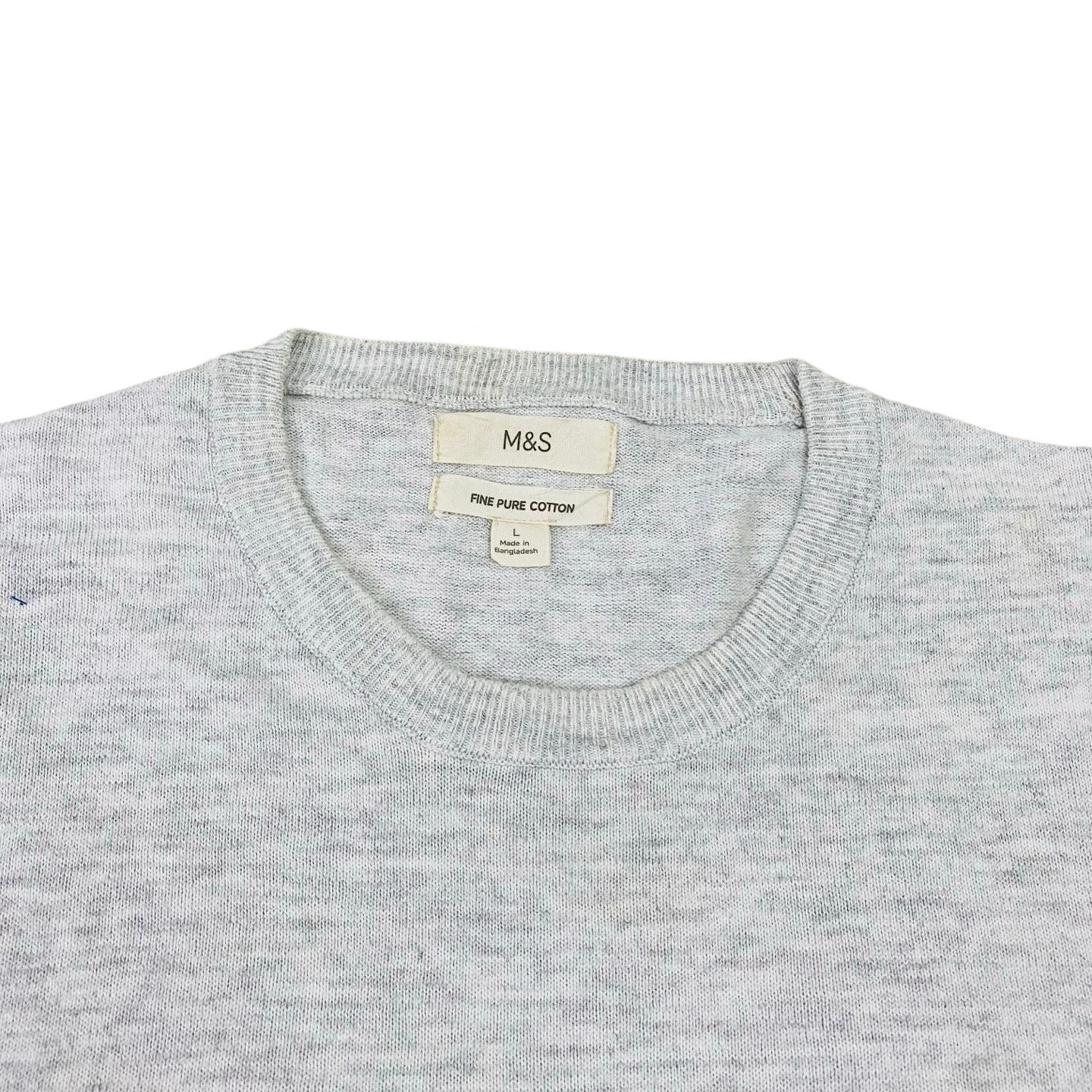 M&S Light Heather Grey Crew Neck | Large