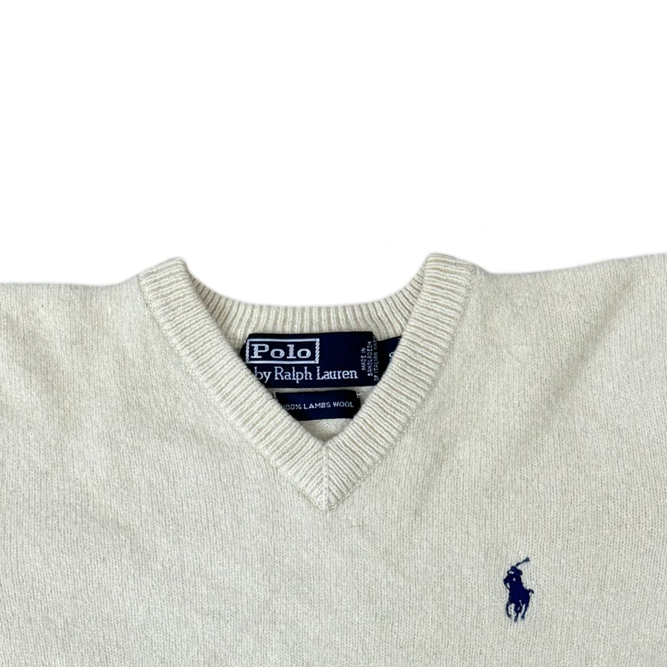 Ralph Lauren Offwhite V-Neck | Small