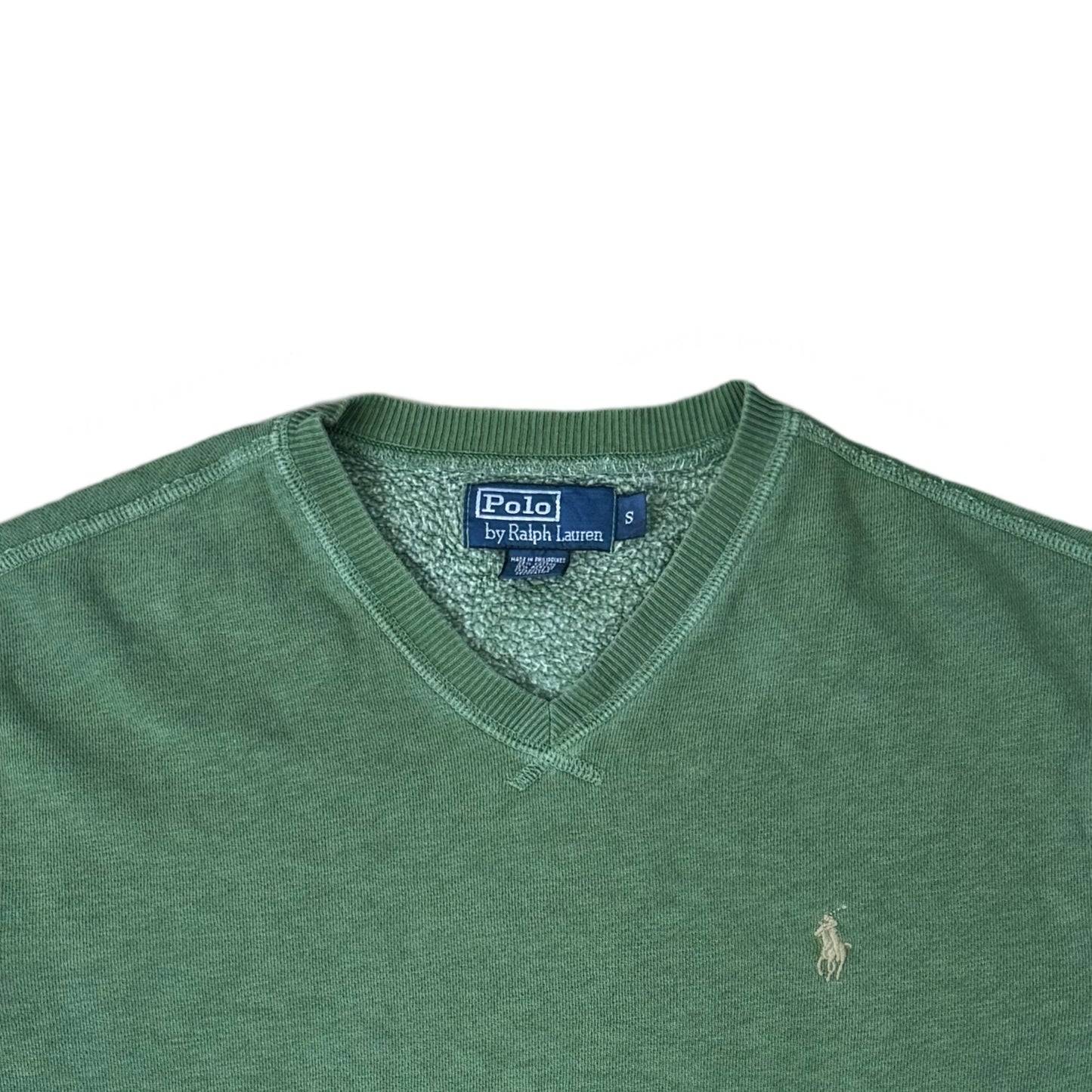 Ralph Lauren Green Distressed Crew Neck | Medium