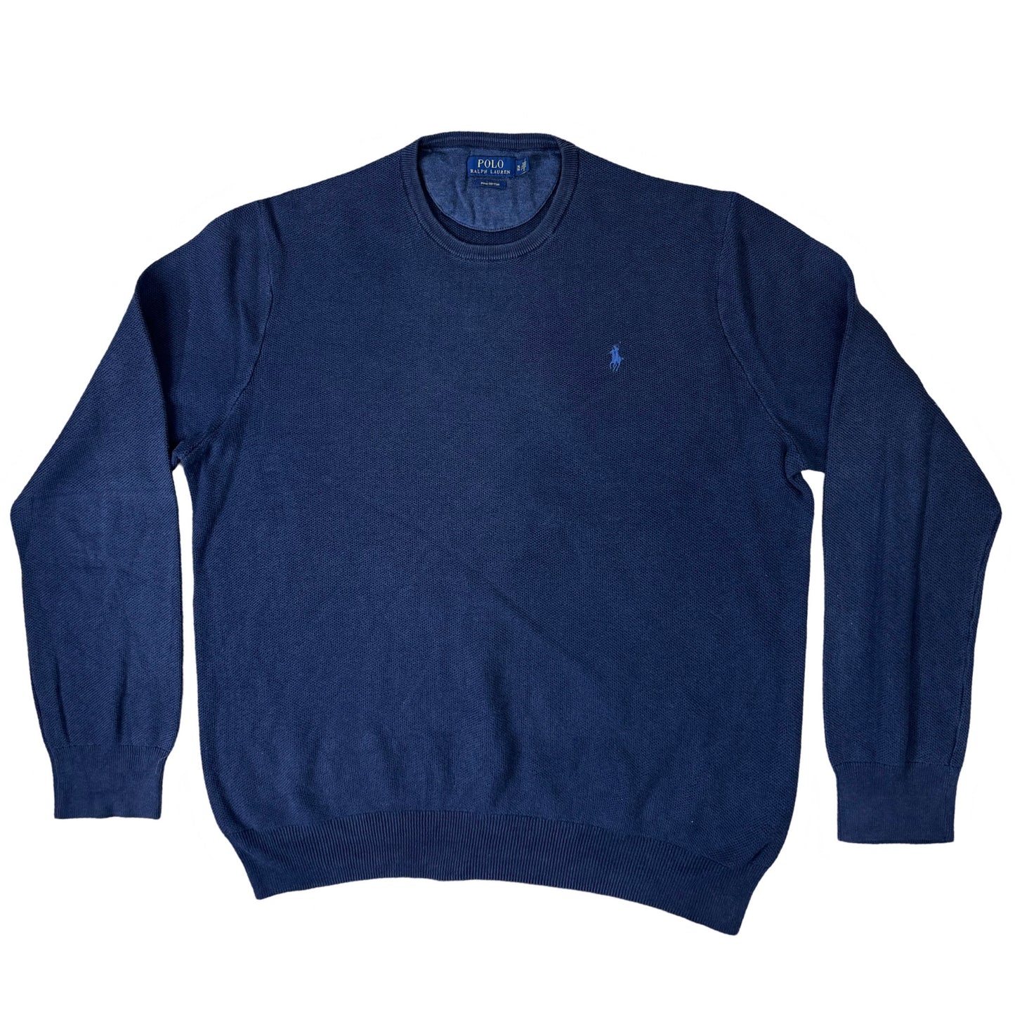 Ralph Lauren Dark Blue Micro Knit Crew Neck | Large