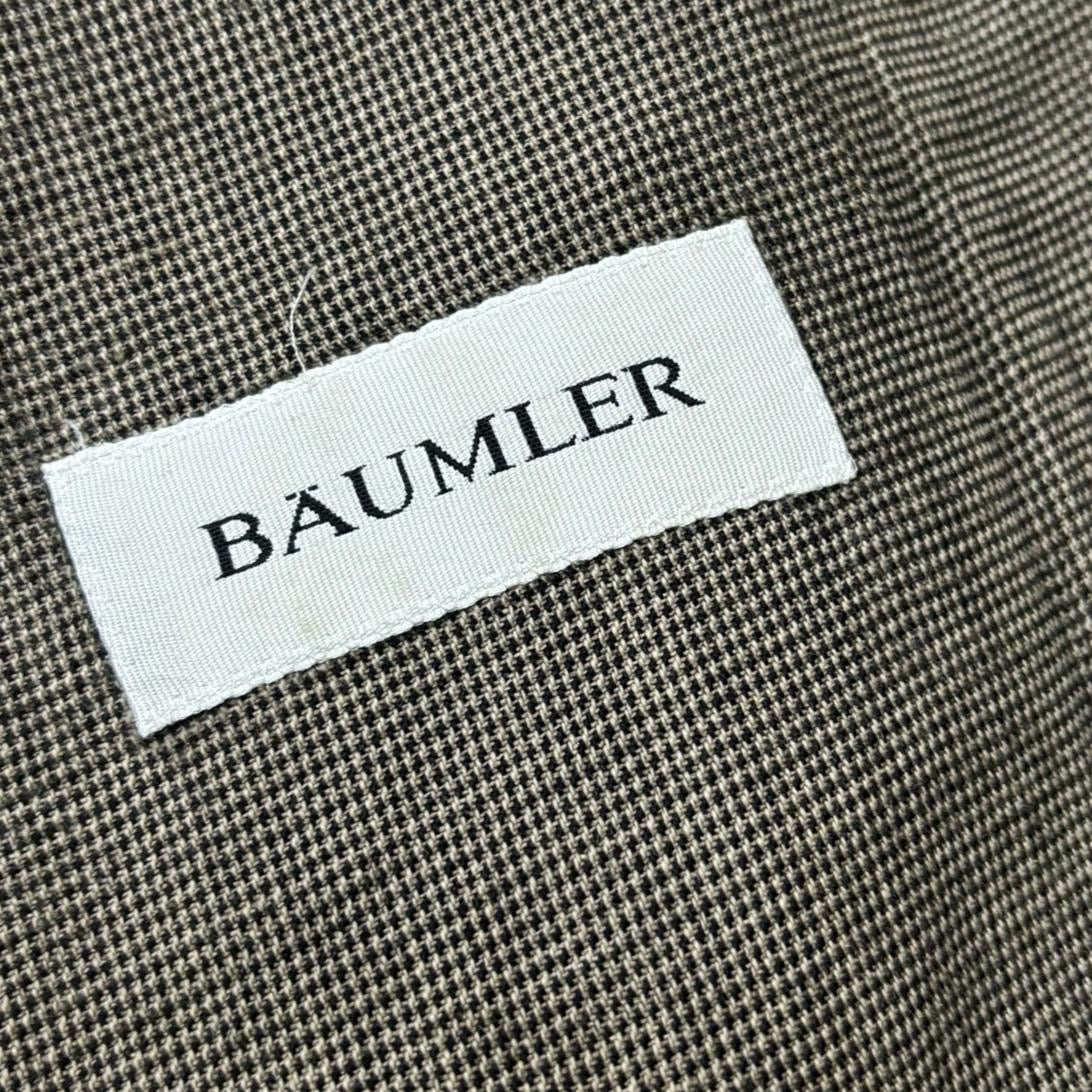 Baumler Brown Houndstooth Textured Unstructed Blazer Non-Lining 100% Linen  Chest 20.5" Length 31" Sleeves 26"