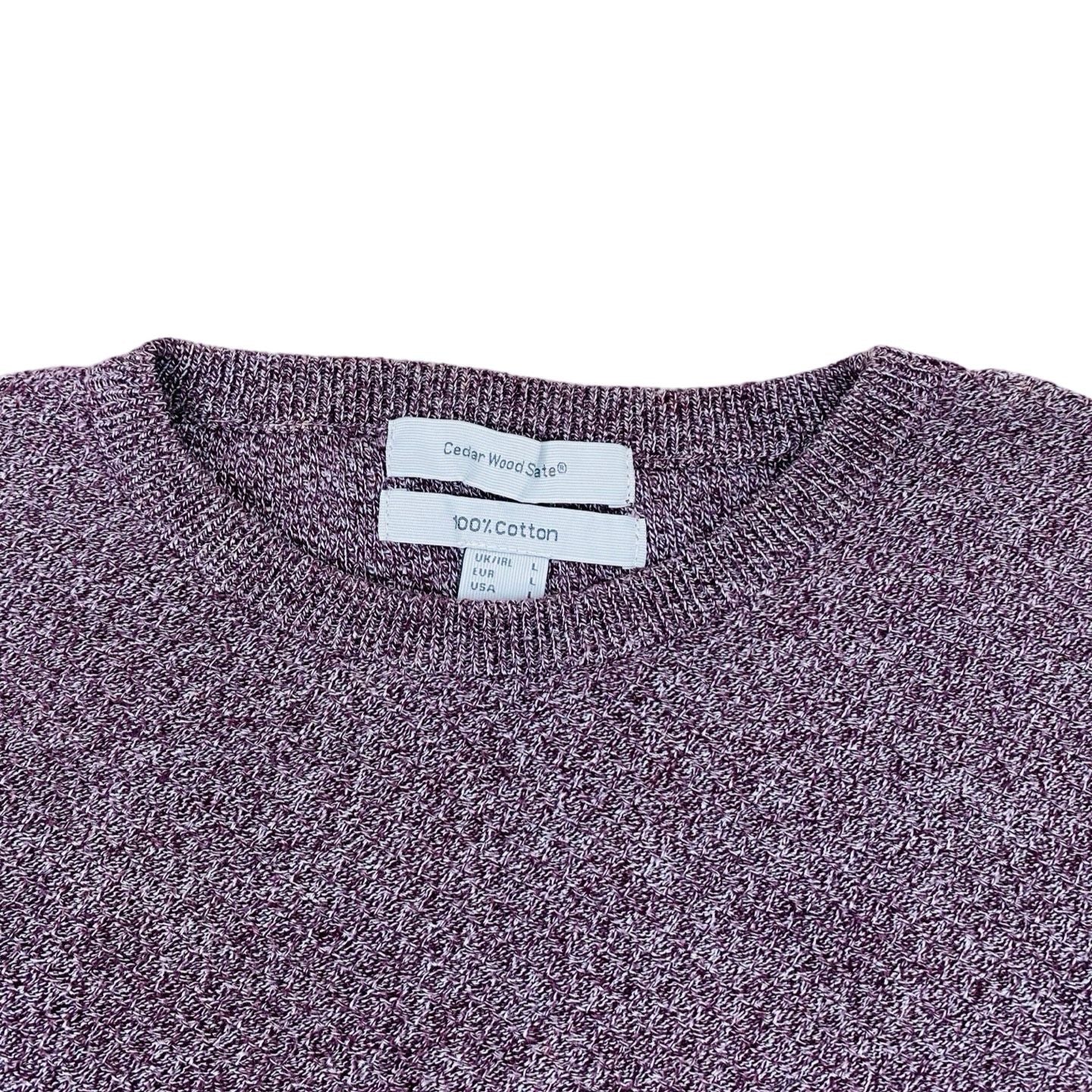 Cedarwood State Purple Textured Crew Neck | Large