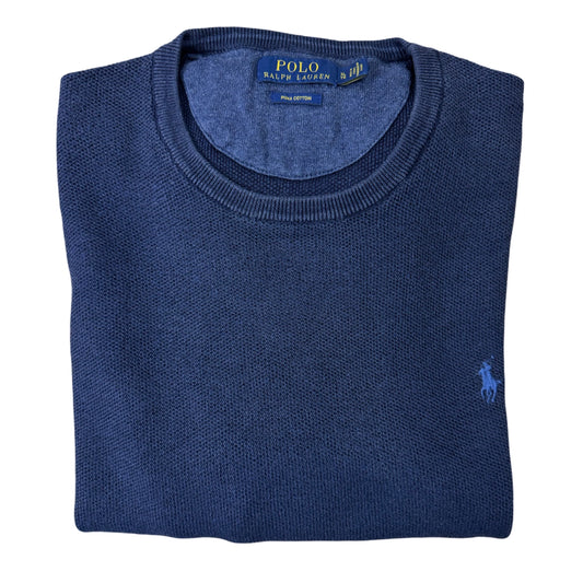 Ralph Lauren Dark Blue Micro Knit Crew Neck | Large