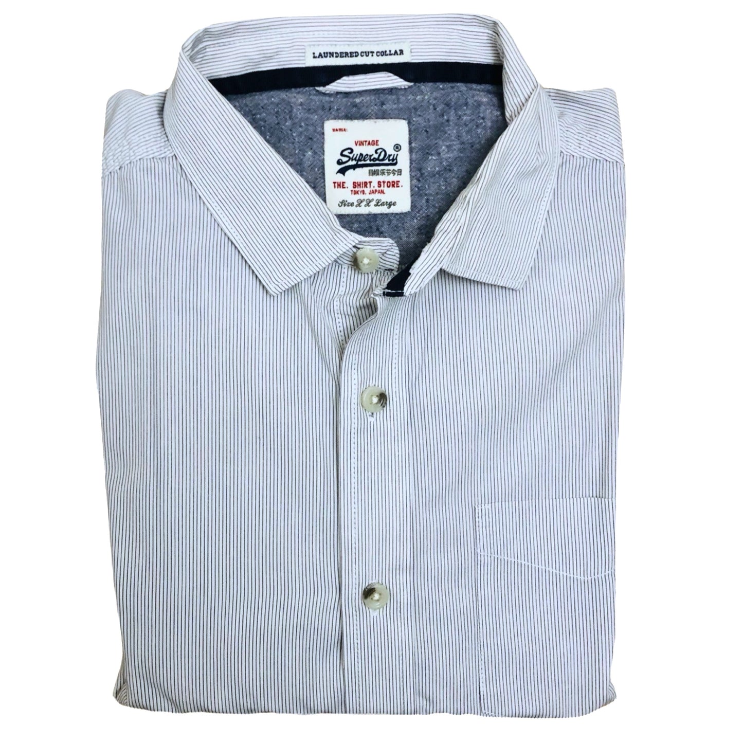 Super Dry Light grey stripes Medium