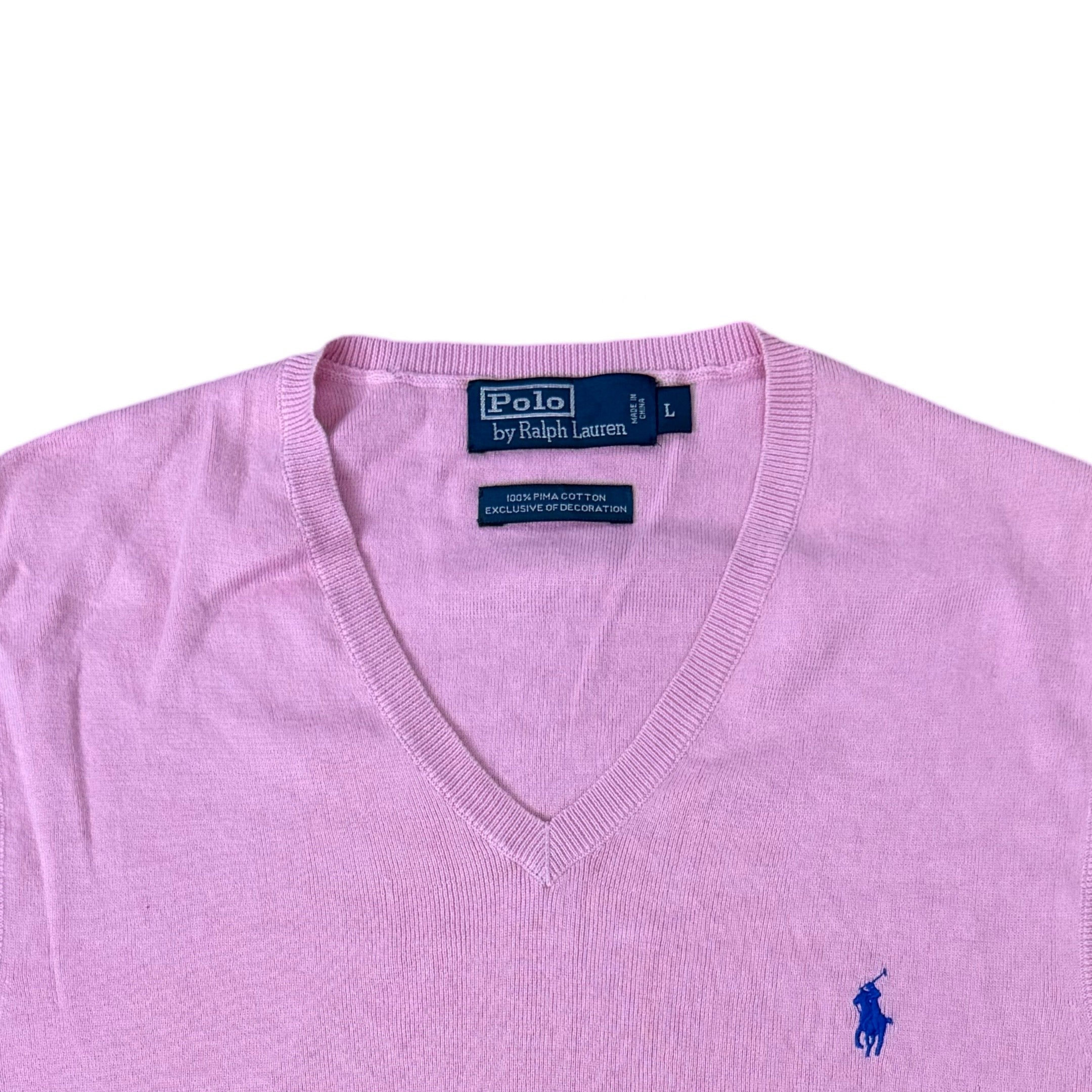 Ralph Lauren Light Pink V-Neck Vest | Medium