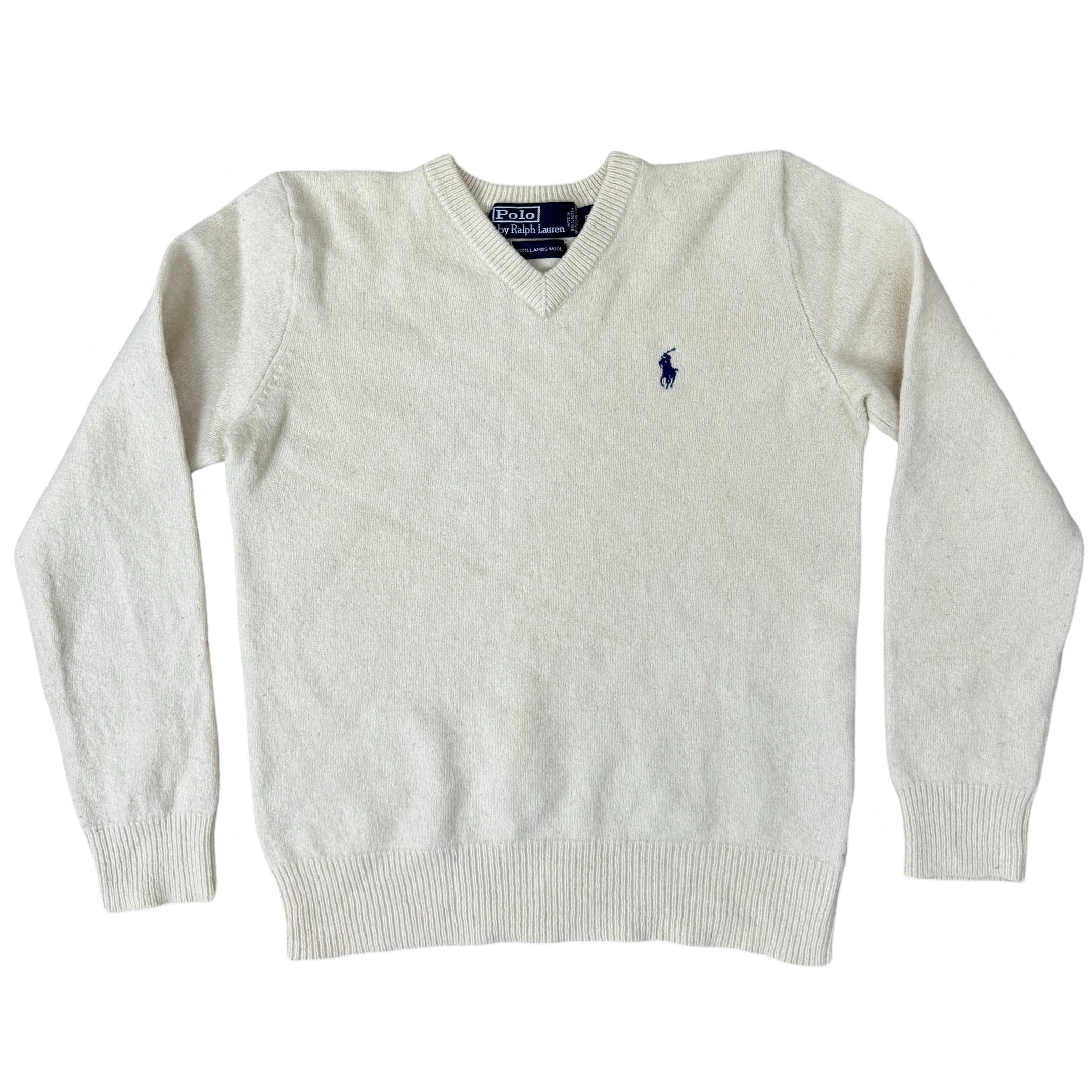 Ralph Lauren Offwhite V-Neck | Small