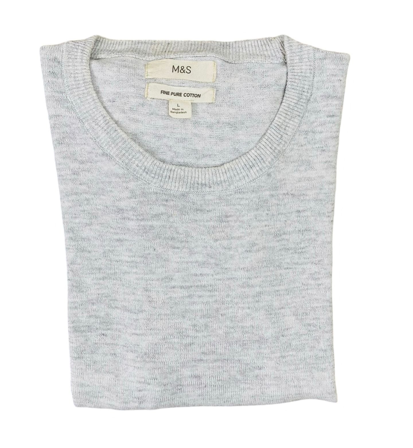 M&S Light Heather Grey Crew Neck | Large