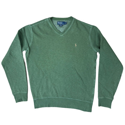 Ralph Lauren Green Distressed Crew Neck | Medium