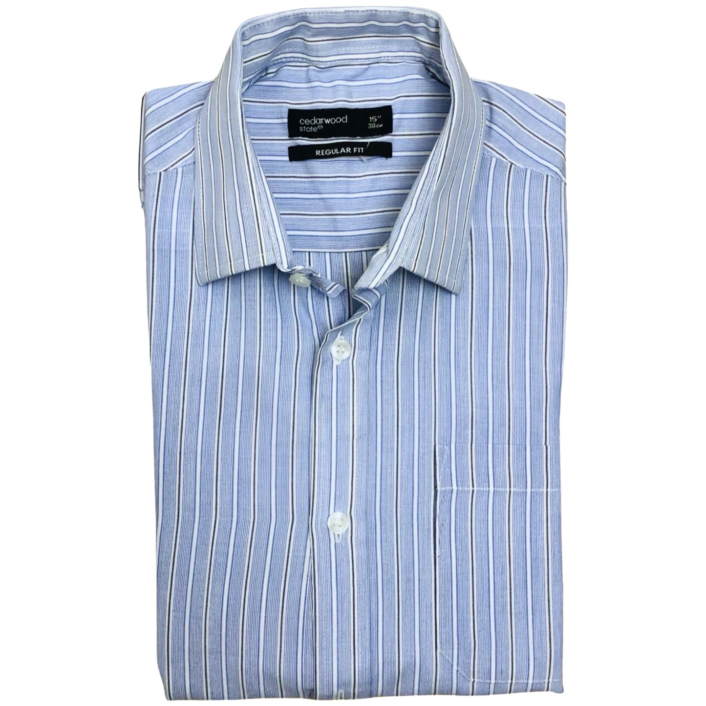 Cedar Wood State Sky Blue & Black Stripes Small –