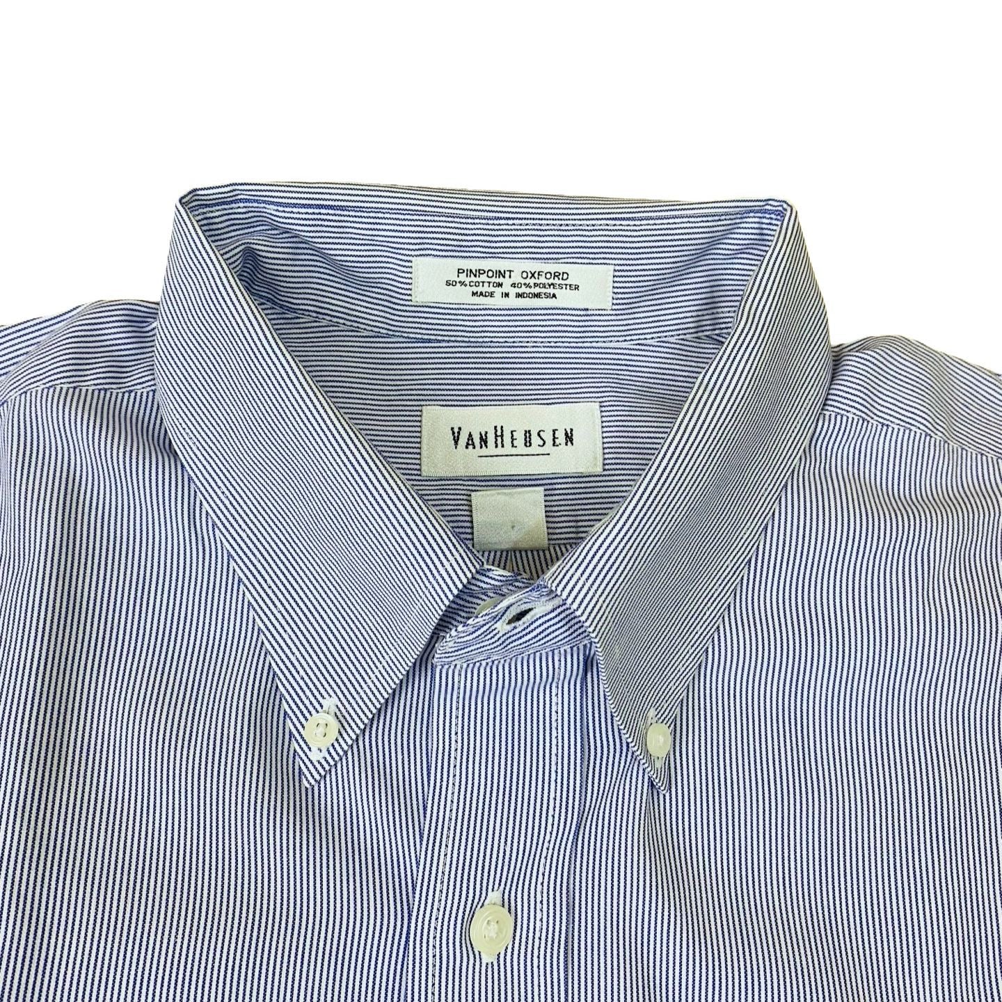 Van Heusen Blue small stripe X-L  Chest 26.5”