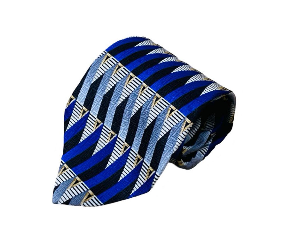 Pierre Cardin - Blue Geometric Pattern