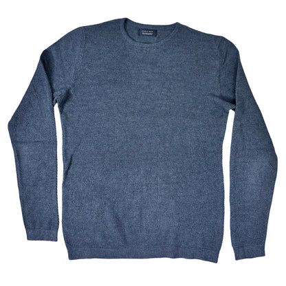 Zara Man Grey Knitted Texture Crew Neck | Small