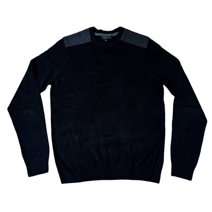 New Look Black/Grey Patch Shoulders Crew Neck | S/M