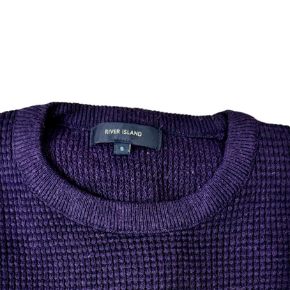 River Island Plum Knitted Texture Crew Neck | Small