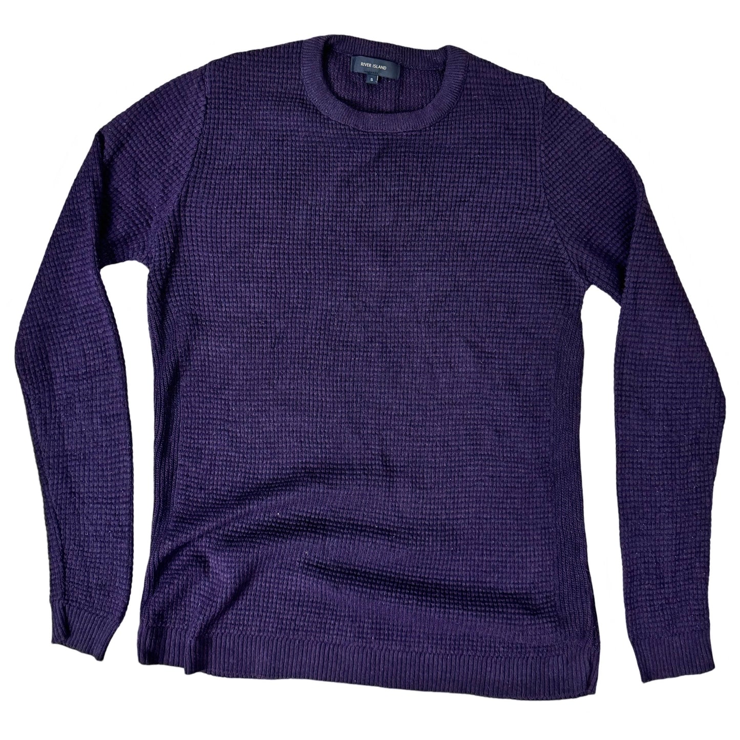 River Island Plum Knitted Texture Crew Neck | Small