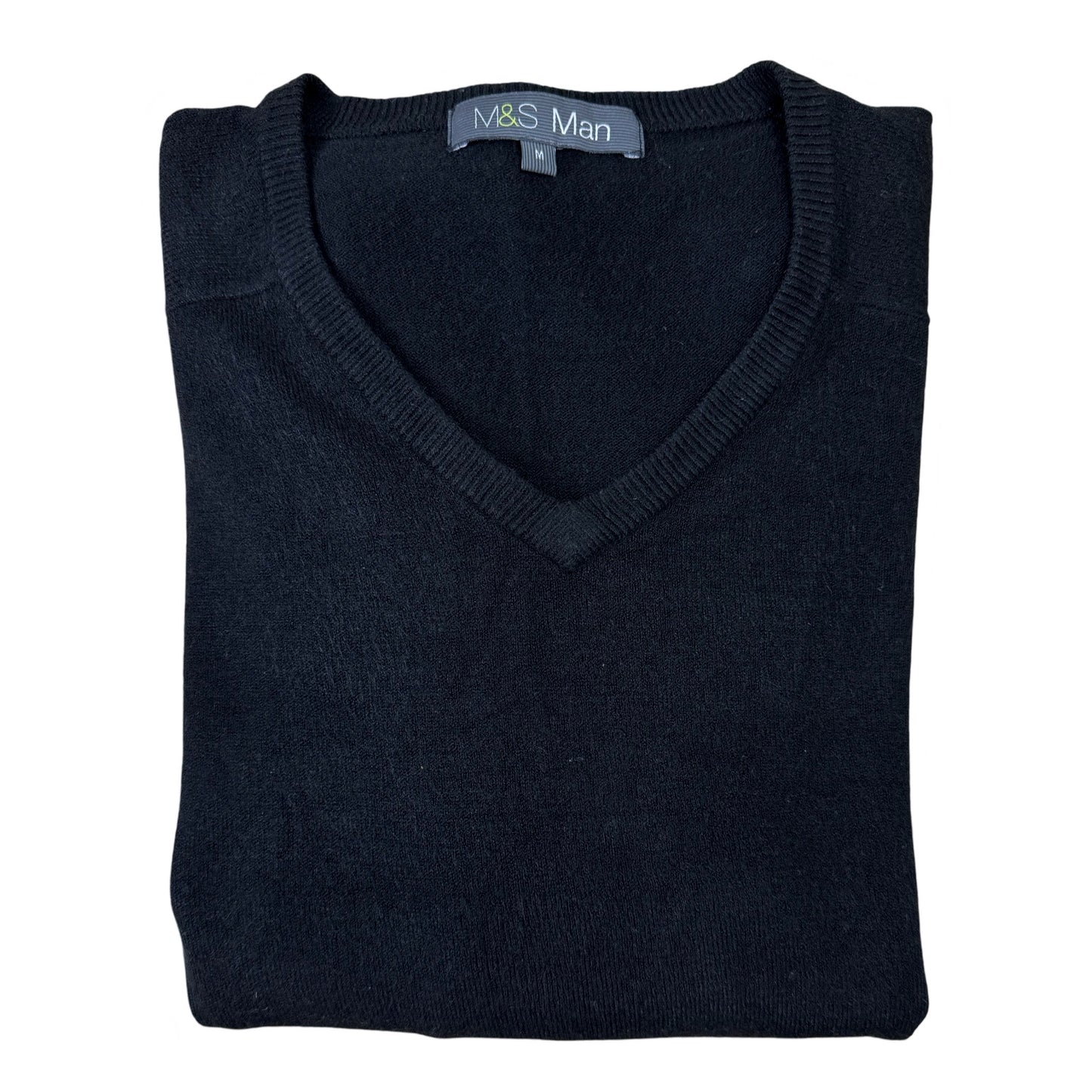 M&S Man Black V-Neck | Medium