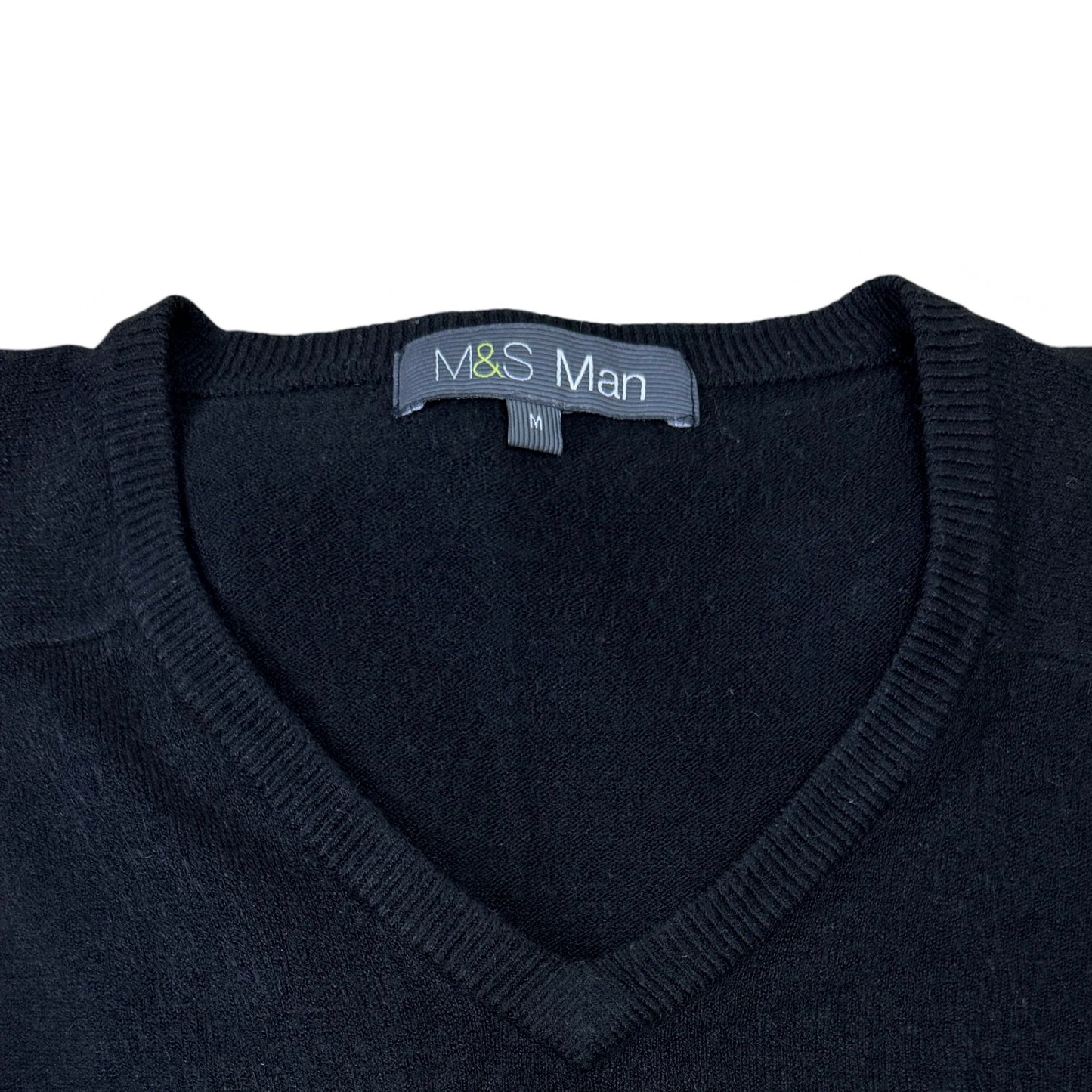 M&S Man Black V-Neck | Medium