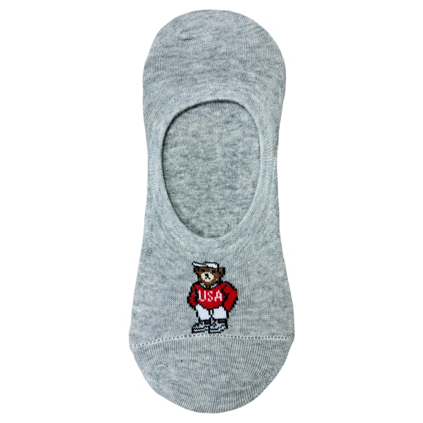 Heather Grey/Red - Loafer Socks