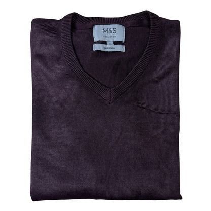 M&S Plum V-Neck | Small