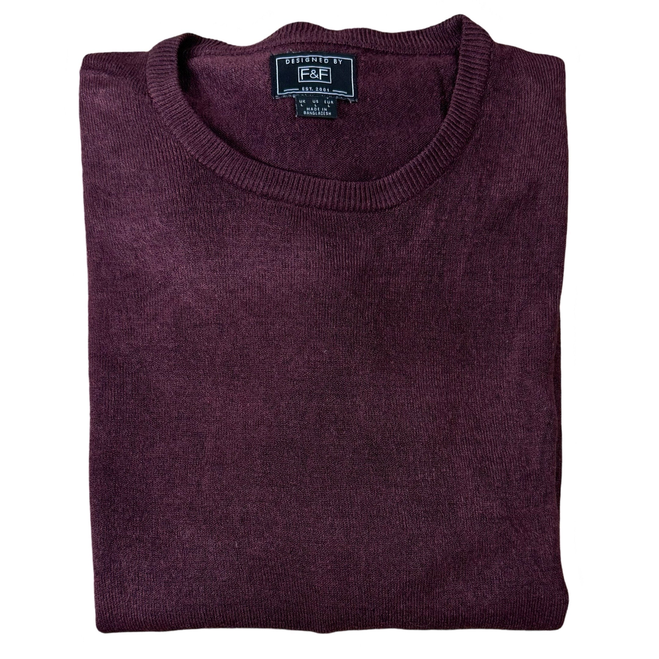 F&F Burgundy Crew Neck | Large