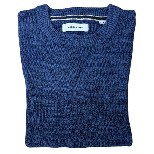 Jack & Jones Blue Gradient Knitted Crew Neck | Small