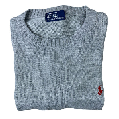 Ralph Lauren Grey Panel Knitted Crew Neck | Medium