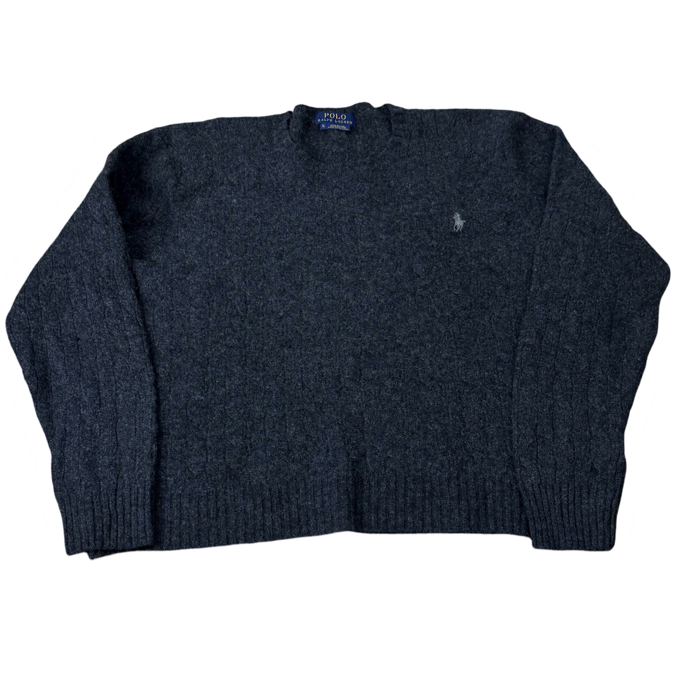 Ralph Lauren Charcoal Grey Merino Wool Crew Neck | Medium