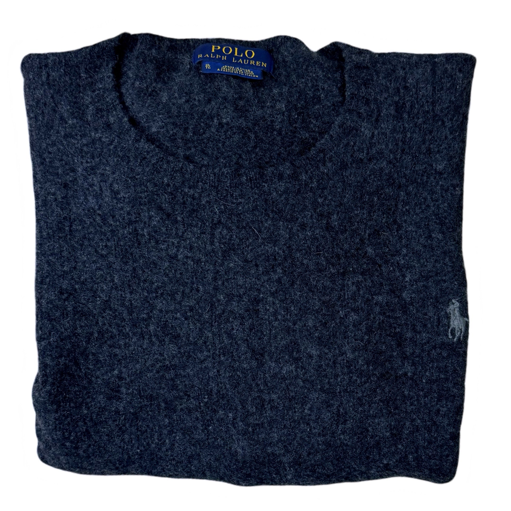 Ralph Lauren Charcoal Grey Merino Wool Crew Neck | Medium