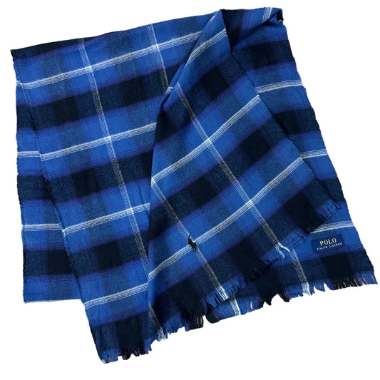 Ralph Lauren Blue Check Shawl | Large