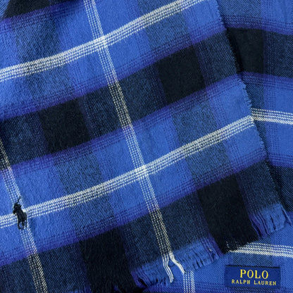 Ralph Lauren Blue Check Shawl | Large