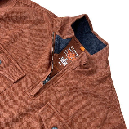 Dockers Burnt Orange Textured Quarter-Zip | Large