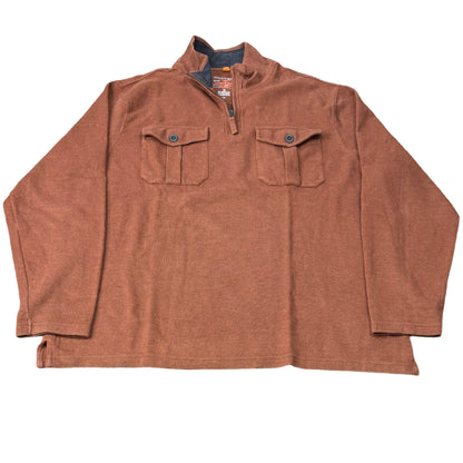 Dockers Burnt Orange Textured Quarter-Zip | Large