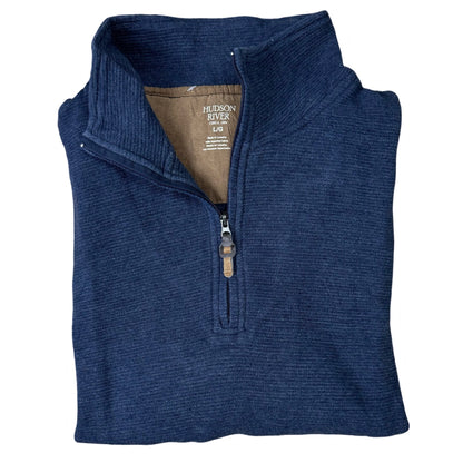 Hudson River Blue Textured Quarter-Zip | Large