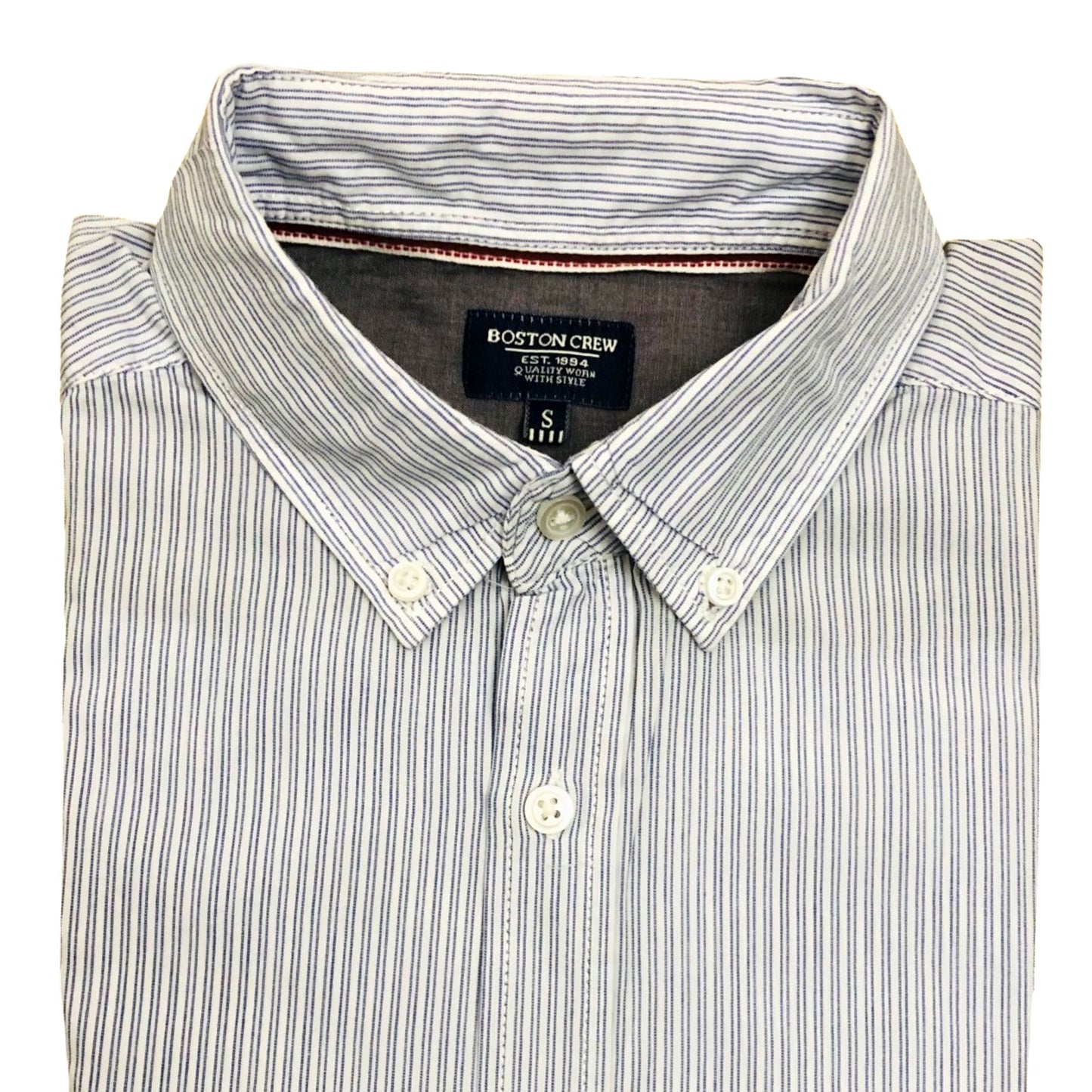 Boston Crew White (Blue stripes) Small